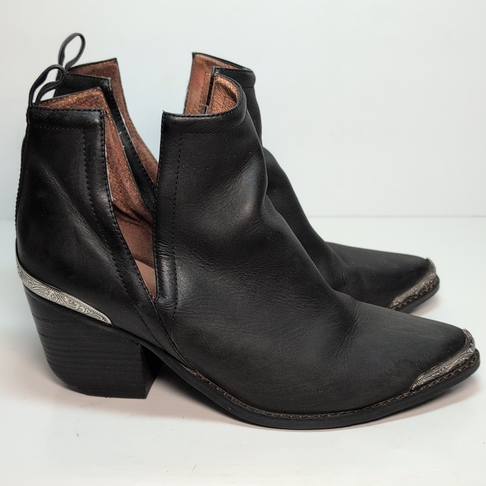 Jeffrey Campbell Cromwell black western ankle boots woman's size 8.5 - Picture 3 of 16
